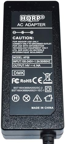 HQRP 14 V AC Power Adapter for Samsung Monitors – Ultimate Replacement for Sync Master, S-Series & F-Series Displays – Reliable Power Supply for 15″ to 32″ Models – Optimized for Uninterrupted Performance in Work and Entertainment – Lightweight, Durable Build with Enhanced Safety Features for Peace of Mind