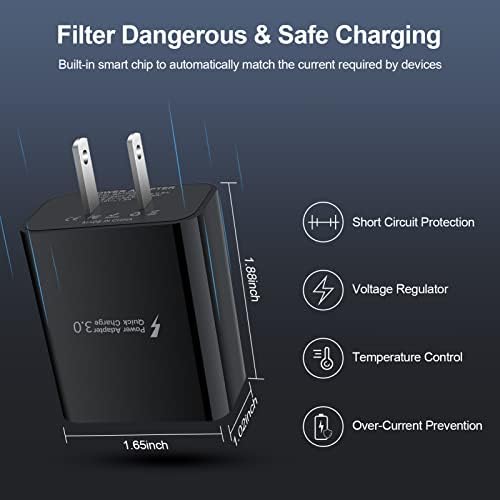 Ultra-Fast 18 W QC3.0 USB-C Wall Charger & Sturdy USB-A Cable – Optimized for Samsung Galaxy A & S Series, Delivering Lightning-Quick Power, Compact for Travel, and Equipped with Superior Safety Features for Reliable Charging
