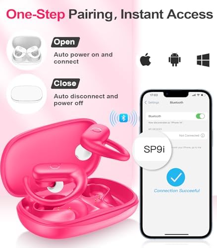 MOZOTER Wireless Sport Earbuds: Stylish Bluetooth Headphones with Enhanced Deep Bass, Secure Earhooks for Active Comfort, and Unmatched 60-Hour Battery Life – Ideal for Fitness, Meetings, and Everyday Use