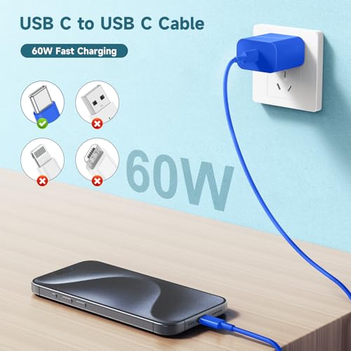 Revolutionary 60 W USB-C Charging Cable Trio – Fast Charge Your i Phone 15, Mac Book Pro, i Pad Pro & Air Pods 4 with Reliable 3 ft Durability – Ultimate Compatibility for Enhanced Performance and Convenience – Ideal for Home, Office, and On-the-Go Use – Sleek White Design for Effortless Style and Organization