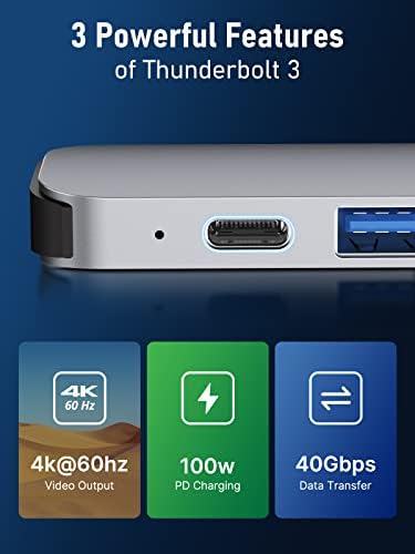 Lemorele USB C Hub for Mac Book Pro/Air (2018-2022) – 7-in-2 Multiport Adapter with 4 K HDMI, 3 USB 3.0 Ports, SD/TF Card Slots, and 100 W PD – Ultimate Thunderbolt 3/4 Connectivity Solution for Enhanced Productivity and Seamless Workflows