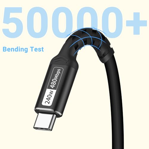 Ultra-Fast USB 4 Data Cable (1.5 FT, 2-Pack) – 40 Gbps Transfer Speed & 240 W Rapid Charging, Compatible with i Phone 15 Series, Samsung Galaxy & Thunderbolt 4/3 Devices – 8 K/6 K/5 K Video Output for Unmatched Performance and Versatility