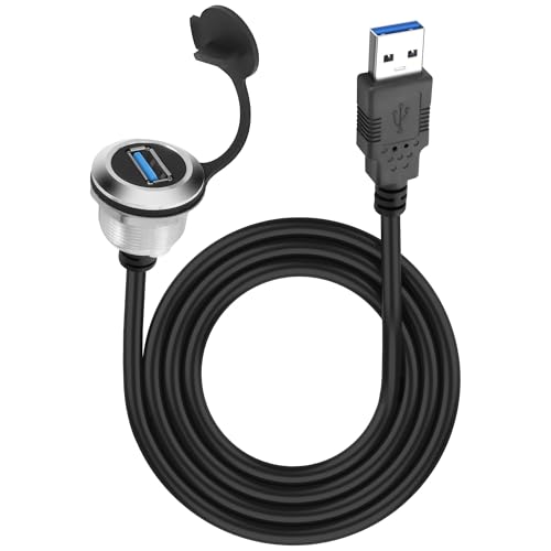 XMSJSIY USB 3.0 Flush Mount Extension Cable – 5 Gbps High-Speed USB Type-A Male to Female Connector for Seamless Data Transfer and Charging – Durable 1 M (3.2 FT) Design for Professional Installations and DIY Projects – Enhanced Compatibility for Workstations and Entertainment Systems