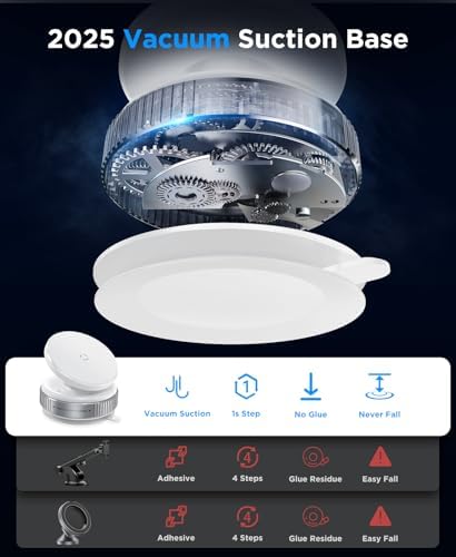 Beeasy for Magsafe Car Phone Holder, Upgraded 360°Adjustable Vacuum Suction [20X N56 Magnets], Phone Mount for Car/Gym/Smooth Surface, Cell Phone Holder for iPhone 16e 16 15 14 13 12 Pro Max, Black – Enhanced Compatibility and Speed