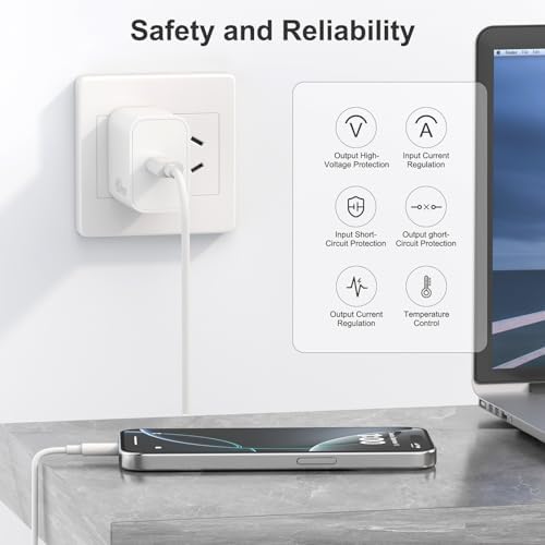 Unleash Speed with the 45 W i-Phone 16 Pro Max Fast Charging Wall Charger – Complete with 10 FT USB C Cable for Enhanced Connectivity and Versatile Compatibility with i-Phone 16 Series, 15 Series, and Android Devices – Experience Rapid Power Delivery and Superior Durability for Home, Office, or Travel Use