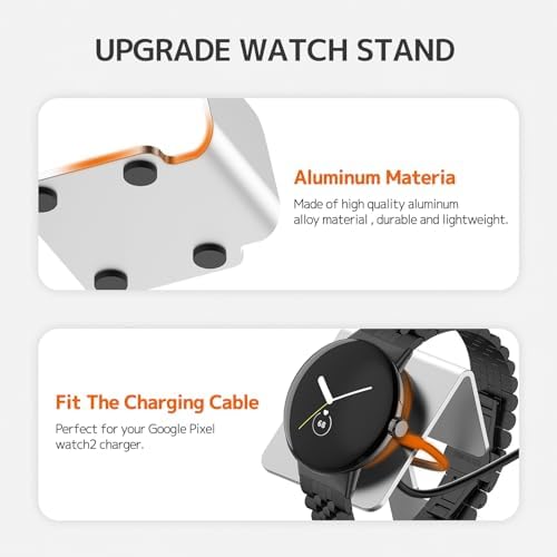 Upgrade Your Google Pixel Watch Charging with the Ninki Aluminum Dock – Rapid, Stylish, and Secure Nightstand Organizer for Series 2 & 3 Smartwatches, Perfect for Effortless Maintenance and Elegant Décor
