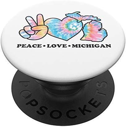 Peace Love Michigan PopSockets Grip and Stand for Phones and Tablets – Enhanced Compatibility and Speed