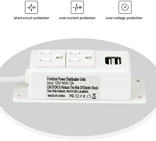 BTU Desktop Power Outlet – Versatile Power Strip with 2 AC Outlets & 2 USB Charging Ports, 6.56 ft Extension Cord, Ideal for Home Office & Nightstand, Mountable Design in Sleek Black for Clutter-Free Spaces – Enhanced Compatibility & Rapid Charging Solution