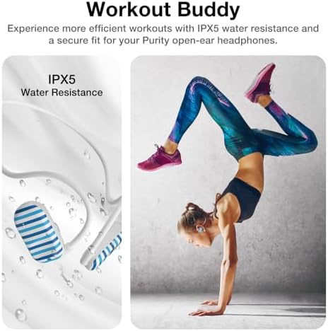 Purity Air Open Ear Headphones – Advanced True Air Conduction Wireless Bluetooth Earbuds with Dual Mic for Clear Calls – Ergonomic, Sweat-Resistant Design for Active Lifestyles – Compatible with i Phone & Android – Ultimate Comfort and Audio Awareness