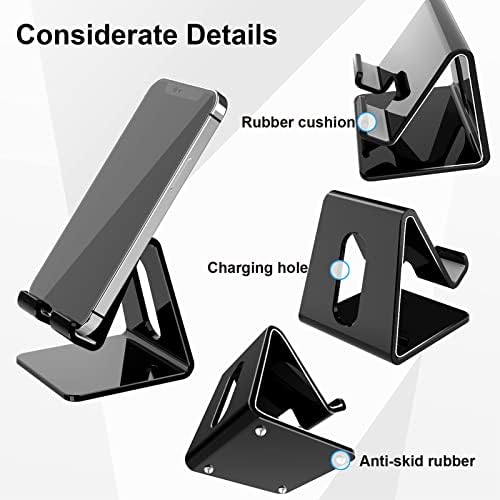 Crpich Acrylic Cell Phone Stand, Portable Phone Holder, Clear Phone Stand for Desk, Compatible with Phone16 15 14 13 12 Pro Max 11 Xr Plus SE, Switch, Android Smartphone, Pad, Desk Accessories, 2 Pack – Enhanced Compatibility and Speed