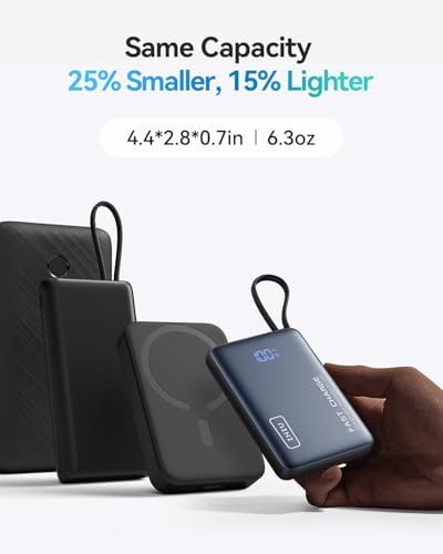 Discover the INIU 10,000 m Ah Power Bank with Built-in USB-C Cable – Your Ultimate On-the-Go Charging Solution for i Phone 15/14/13/12/11, Samsung S22/S21, Google Devices, Air Pods, and i Pads – Fast 20 W Charging for Effortless Power Management. Stay Connected with Enhanced Compatibility and Sleek Design, Perfect for Travelers and Busy Professionals. Experience Convenience and Efficiency with This Lightweight Portable Charger That Fits Seamlessly into Your Lifestyle. Never Miss a Moment with Reliable Power at Your Fingertips – Ideal for Streaming, Working, or Navigating!