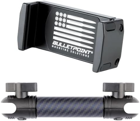 Revolutionize Your Driving with the Bulletpoint Dash Mount Cell Phone Holder – Ultra-Durable Carbon Fiber & Kevlar Arm for i Phone & Android – Universal Fit for 20 mm Attachment Ball – Enhanced Stability, Optimal Viewing Angles, and Easy Installation for Hands-Free Navigation and Connectivity