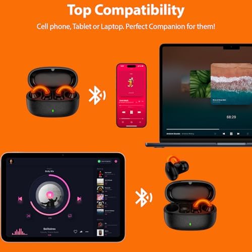 Experience Unmatched Freedom with Jiunai Open Ear Bone Conduction Earbuds – Advanced Sweatproof Wireless Bluetooth 5.3 Headphones for Active Lifestyles. Designed for Safety and Comfort, These Innovative Earbuds Feature a Unique Flash Night Light to Enhance Visibility During Evening Activities. Perfect for Running, Cycling, and Outdoor Sports, the Ergonomic Clip-On Design Ensures a Secure Fit While Keeping You Aware of Your Surroundings. With State-of-the-Art Bone Conduction Technology, Enjoy Crystal-Clear Audio Without Compromising Situational Awareness. Built to Endure the Elements, These Durable Headphones Are Easy to Maintain and Ideal for Intense Workouts. Elevate Your Listening Experience with Jiunai – Where Cutting-Edge Technology Meets Your Active Lifestyle.