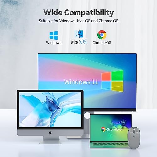 TECKNET 2.4 GHz Wireless Mouse – Ultra-Quiet & Portable Computer Companion with Adjustable DPI, USB Receiver, and Ergonomic Design for Seamless Use Across Chromebook, Laptop, PC & Mac – Enhance Productivity Effortlessly