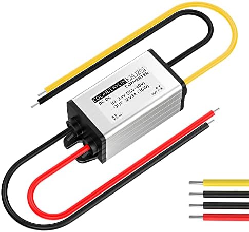 Heavy Duty Waterproof 24 V to 12 V DC Power Converter – 5 A 60 W Versatile Adapter for Vehicles, Marine, and Solar Applications by EKYLIN Power Accessories – Reliable, Durable, and Efficient Power Solution for Every Outdoor Adventure