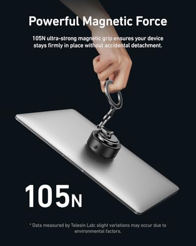 TELESIN Electric Magsafe Car Mount Vacuum Magnetic Car Phone Holder 105N 360° Reinforced Adjustable Swivel Lock, Suction Cup Phone Mount for Your Car/Gym/Mirror/iPhone & Android – Enhanced Compatibility and Speed