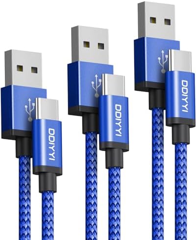 USB Type C Cable 5Pack (3/3/6/6/10FT), Nylon Braided USB C Cable Fast Charger Cord for iPhone 16/15, Samsung Galaxy S24 S23, LG V30 V20 G5 G6, PS5, Google Pixel, Redmi, HTC – Enhanced Compatibility and Speed