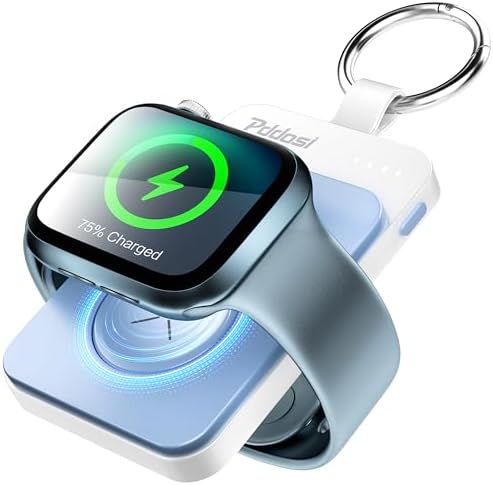 Compact Magnetic Apple Watch Charger Power Bank – 1500 m Ah Keychain Fast Charging Solution for All Models (Series 2-10, SE, Ultra) – Ultimate Portability and Enhanced Compatibility for On-the-Go Lifestyle