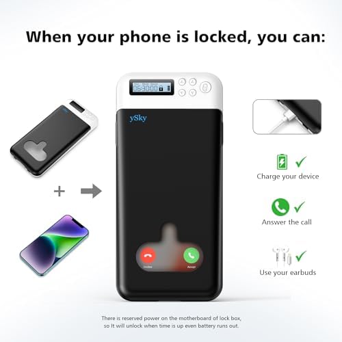 Cell Phone Lock Box with Timer,Portable Timed Phone Lock Box for iPhone and Android Phones, Self-Control Timer Phone Locker to Help Kids,Students Focus Back – Enhanced Compatibility and Speed
