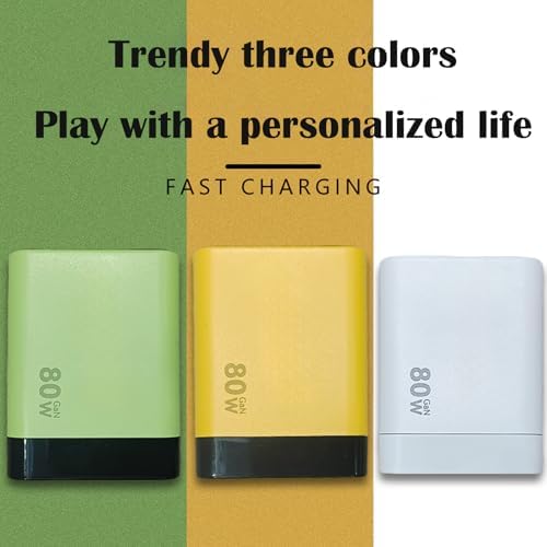 Revolutionary 80 W Ga N 3-in-1 Fast Charger with Retractable Design, Type C Cable & Dual USB Ports – Ultimate Travel Companion for Phones & Laptops in Sleek Yellow Finish – Enhanced Compatibility & Efficiency for Modern Charging Needs
