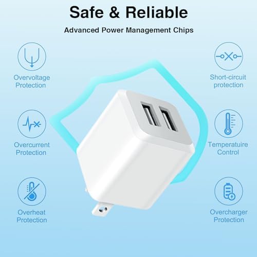 Maximize Your Charging Efficiency with the 3-Pack Dual-Port USB Wall Charger Cube – Fast Charging Adapter for i Phone 15, 14, 13, 12, 11 & More – Compact Power Block for Home, Office, or Travel Use – Durable Design for Simultaneous Device Charging