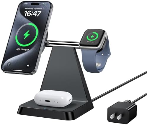 Revolutionize Your Charging Experience with the 3 in 1 Magnetic Wireless Charger – Fast, Compatible, and Space-Saving Solution for Smartphones, Smartwatches, and Earbuds