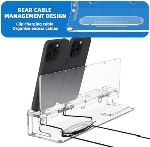 Cell Phone Stand, Multiple Phone Holder Organizer Stand for 4 Phones, Acrylic Desktop Mobile Phone Docking Station Charging Holder (Clear) – Enhanced Compatibility and Speed