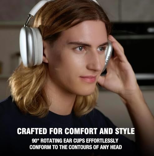 Elevate Your Sound with AUDALA Wireless Bluetooth Over-Ear Headphones – 28-Hour Playtime, Built-in Microphone & Sleek Silver Finish for Ultimate Comfort and Style, Ideal for Music Lovers, Fitness Fanatics, and Daily Commuters on i OS & Android Devices