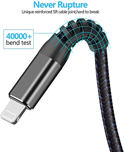 MFi Certified 16 ft Lightning Cable – 2 Pack Extra Long i Phone Charger for Ultimate Charging Flexibility, Fast Data Transfer, Durable Braided Design, Compatible with i Phone 12/11/11 Pro/11 Max/X/XS/XR/XS Max/8/7/6/5 S/SE and i Pad Mini/Air – Enhanced Performance in Blue
