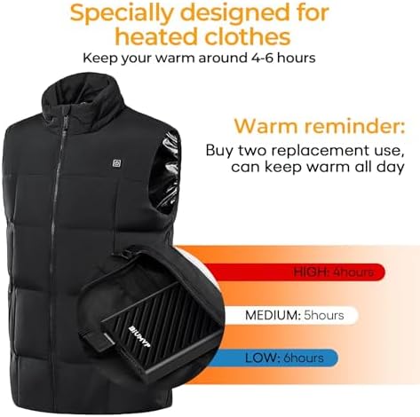High-Capacity Heated Vest Battery Pack – 10,000 m Ah Portable Power Bank for Heated Clothing – Rapid 5 V 2 A Charging with Versatile Compatibility for Jackets, Pants, and More – Lightweight, Durable Design for Outdoor Enthusiasts