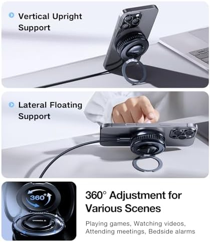 TORRAS Polar Circle Qi2 Mag-Safe Charger: Advanced 15 W Cooling Magnetic Pad for i Phone & Samsung Galaxy S25 with 360° Rotating Stand, Enhanced Charging Speed, and Integrated Semiconductor Cooling System – Ideal for Fast-Paced Lifestyles and Gaming