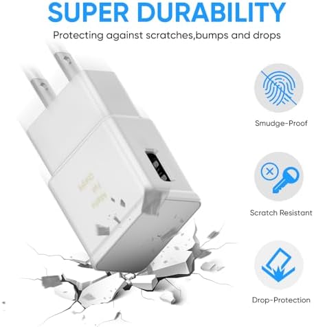 Premium Adaptive Fast Charging Block USB Wall Charger – Efficient Quick Charge Adapter for Samsung Galaxy S25/S24/S23/S22/S21/S20/S10/S9/S8/S7/Note 10 (4-Pack, White) – Maximize Charging Speed & Compatibility for Seamless Device Performance