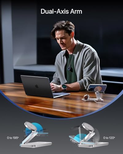 Ultimate 3-in-1 Foldable Wireless Charging Station for Apple Devices – Fast Charger for i Phone 16, 15, 14, 13, 12, Air Pods & Apple Watch – Portable & Stylish Black Design for Home & Travel Use – Anti-Slip Base for Stability – Perfect for Decluttering Your Space and Enhancing Charging Efficiency
