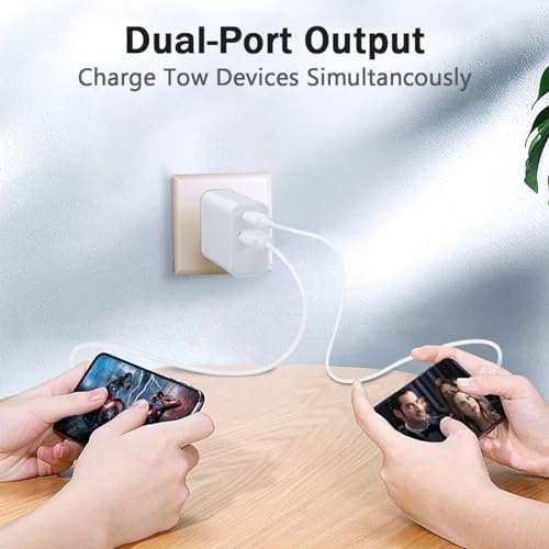 Dual-Port 20 W USB-C Wall Charger – 2 Pack Fast Charging Adapter for i Phone 15/14 & Apple Watch Series 8/7/SE – Compact Travel Power Plug with Smart Charging Technology for Enhanced Device Compatibility and Speed