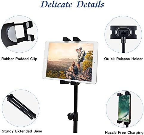 Height-Adjustable Raking Tablet Floor Stand – 360° Rotating Tripod for i Phone, i Pad Mini/Air/Pro & All 5.5-12.9 Inch Devices – Ultimate Hands-Free Viewing & Productivity Booster