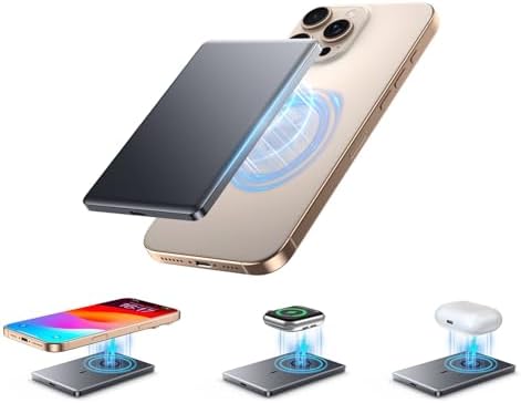 Sleek Magnetic Wireless Power Bank – 5,000 m Ah Portable Charger for i Phone 12-16, 22.5 W Fast Charging, Slim Design with USB-C Cable – Ultimate Travel Companion for Effortless Connectivity and Power on the Go
