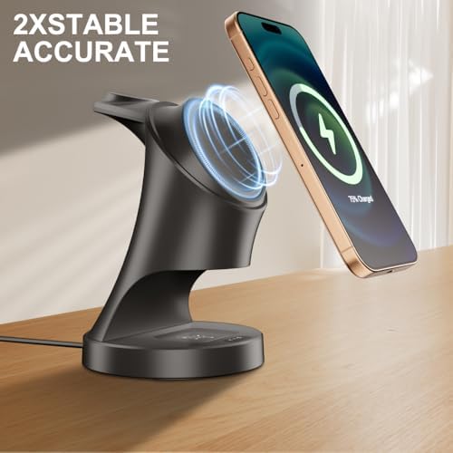All-in-One Mag Safe Wireless Charging Station for Apple Devices – Fast 3-in-1 Charger Dock for i Phone 16/15/14/13/12 Pro/Max/Plus/Mini, Air Pods 2/3/Pro, and Apple Watch Series Ultra/8/7/SE/6/5/4/3/2 – Sleek, Space-Saving Design with Advanced Safety Features