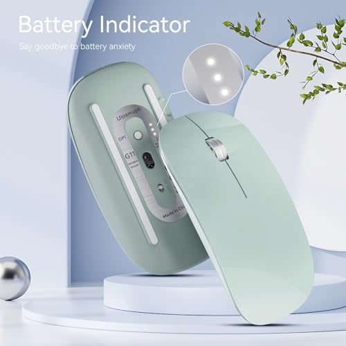 Elevate Your Computing with the Uiosmuph G11 Wireless Mouse – Stylish Purple Slim Design, USB C Rechargeable & Silent Click Technology for Effortless Precision and Comfort on Laptop, Mac, and PC