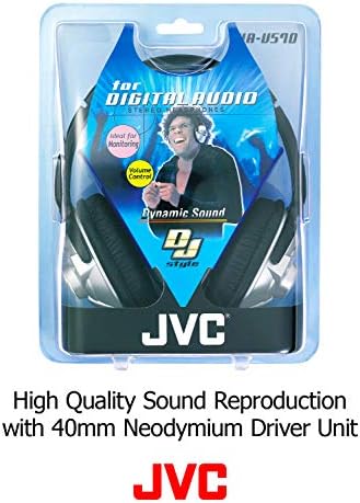 JVC HA-V570 Supra-Aural Headphones – Immersive Audio Experience with Enhanced Device Compatibility, Lightweight and Comfortable Design, Powerful 30 mm Neodymium Drivers, Adjustable Headband, Foldable for Ultimate Portability, Ideal for Music Enthusiasts and Gamers, Tangle-Free 1.2 m Cable Perfect for Commuting or Home Use