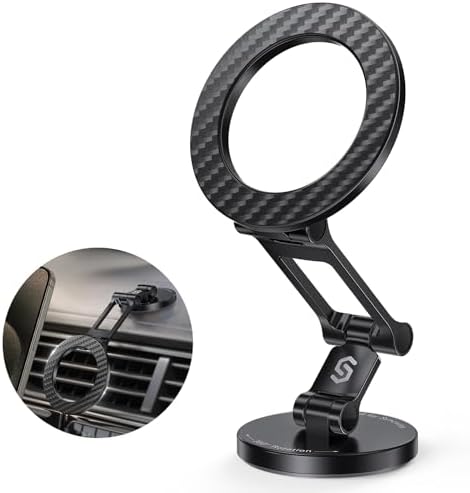 Syncwire Mag Safe Car Mount for i Phone 16, 15, 14, 13 Pro Max – All-Metal 360° Rotating Magnetic Holder for Seamless Hands-Free Navigation & Optimal Viewing in Cars and Teslas – Ultimate Stability & Effortless Installation