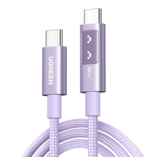 UGREEN Uno USB C to USB C Cable – 100 W Fast Charging with LED Display, 3.3 FT Length, Ideal for i Phone 16, Mac Book Pro, i Pad Pro, Galaxy S24 Ultra – High-Speed Data Transfer, Durable Design for Ultimate Convenience and Performance