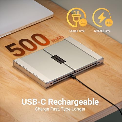 Experience Ultimate Portability with the i Clever BK05 Backlit Foldable Keyboard – Wireless Bluetooth Multi-Device Companion for i Pad, Tablet, Laptop, and Smartphone – Rechargeable, Lightweight Design for Effortless Travel and Enhanced Productivity