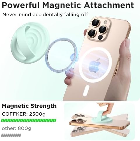 Revolutionary Magnetic Phone Ring Grip Holder – Ergonomic Silicone Finger Loop for i Phone Pro Max/Plus, 12/13/14/15/16 Series – Compatible with Mag Safe – Oat Color Enhances Aesthetics and Comfort – 360-Degree Rotation for Effortless Use – Secure Your Device with Style and Stability – Essential Smartphone Accessory for Unmatched Usability and Convenience