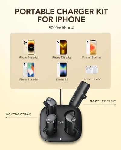 Ultimate Portable Charger Station Kit for i Phone – 4-Pack 5000 m Ah Power Banks with Magnetic Dock, 20 W PD Fast Charging for i Phone 14/13/12/11/XR/XS/X/8 – Enhanced Speed and Versatile Compatibility for On-the-Go Power Solutions