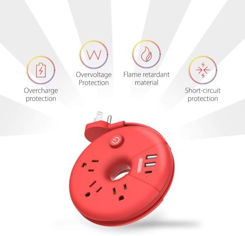 Compact Travel Power Strip – NTONPOWER 3 Outlets & 3 USB Ports (1 USB-C) for Effortless Charging on Cruises, Hotels & Home – 3 ft Short Extension Cord, Lightweight & Cruise Approved for Seamless Device Connectivity – Essential Travel Accessory for Adventurers & Tech Enthusiasts