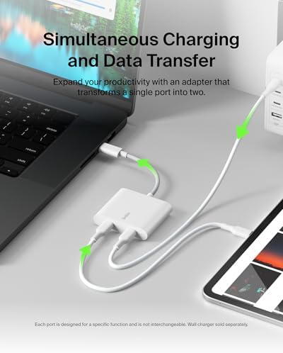 Belkin USB-C Dual Port Hub: High-Speed 100 W Power Delivery & USB 3.2 Gen2 for Effortless Data Transfer and Rapid Charging – Perfect for i Phone, i Pad, Nintendo Switch & More – Stylish White Design for Maximum Compatibility and Portability