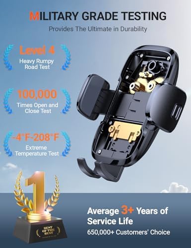 TORRAS Ultra-Durable Universal Car Phone Holder – Hands-Free Dashboard and Windshield Mount for i Phone 16/15/14/13/12 Pro Max & Samsung Galaxy S23+/Ultra/S10/Note Plus – Enhanced Stability, 360-Degree Rotation, Easy One-Handed Operation for Safe Driving and Navigation Access