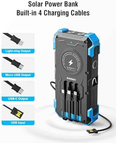 High-Capacity 42800 m Ah Solar Power Bank – Ultimate Outdoor Portable Charger with Wireless Fast Charging & Dual LED Flashlights for i Phone, Samsung, and More – Eco-Friendly Energy Solution Designed for Adventure Seekers