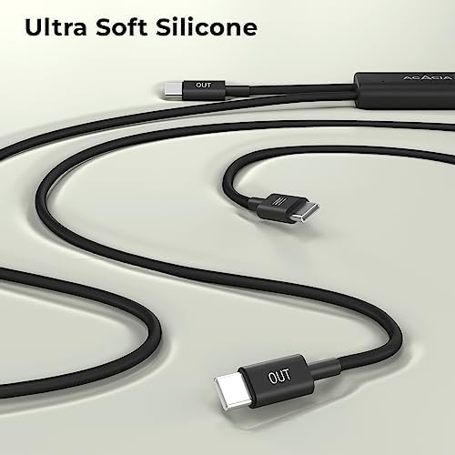 ACACIA 6.5 ft USB C to USB C Charging Cable – Ultra-Soft Silicone Design for Enhanced Durability and Fast 60 W Power Delivery – Versatile 2-in-1 Solution for Rapid Charging and High-Speed Data Transfer – Perfect for Laptops, Smartphones, and Tablets – Ideal Tent Accessory for On-the-Go Connectivity