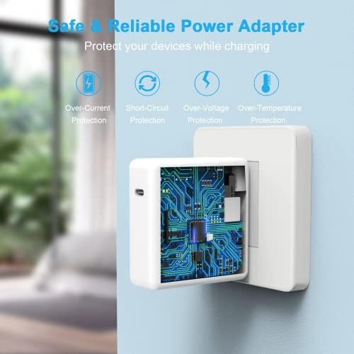 High-Performance 100 W USB-C Power Adapter for Mac Book Air & Pro – Fast Charging Solution for 2018-2022 Models with Enhanced Safety Features and Universal Compatibility for All USB-C Devices